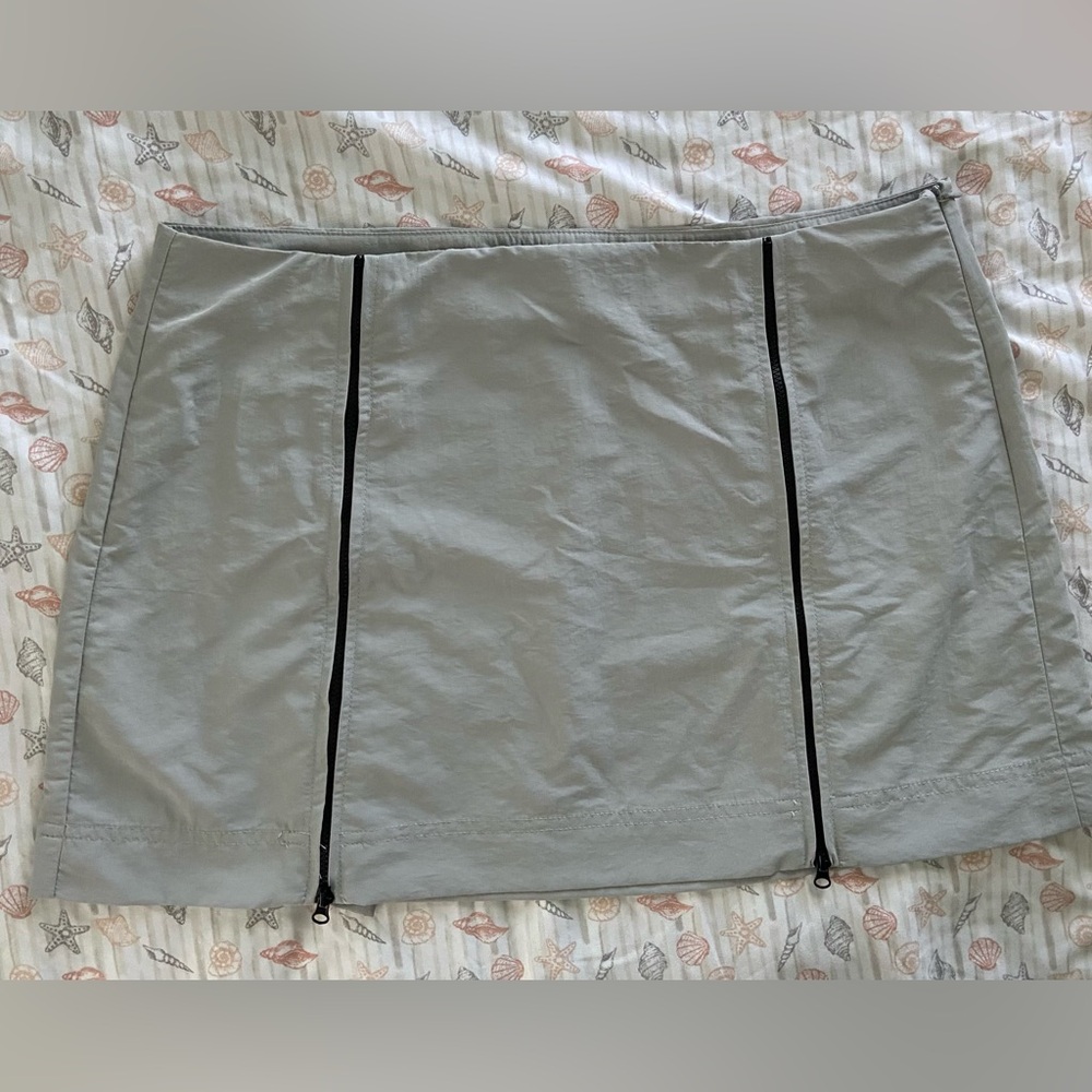 Zara Gray Pencil Skirt with Black Trim